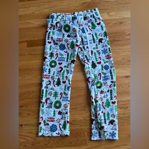Peanuts White Pajama Bottoms with Festive Print